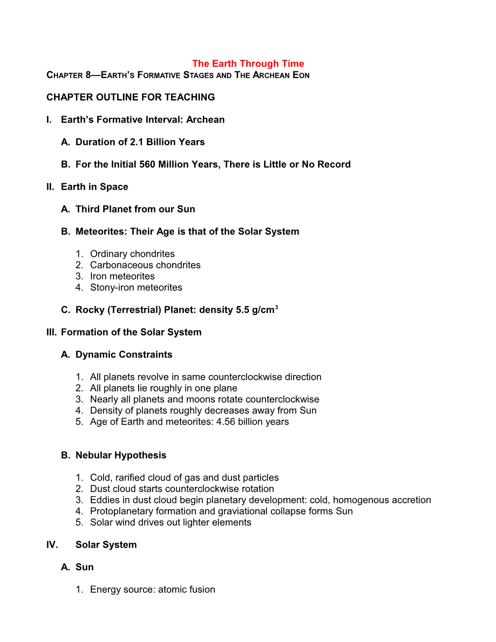 Chapter 8 Earth S Formative Stages and the Archean Eon