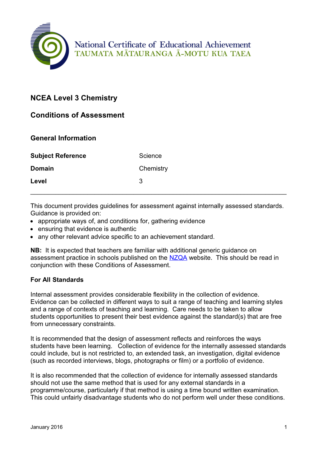 NCEA Level 3Chemistry