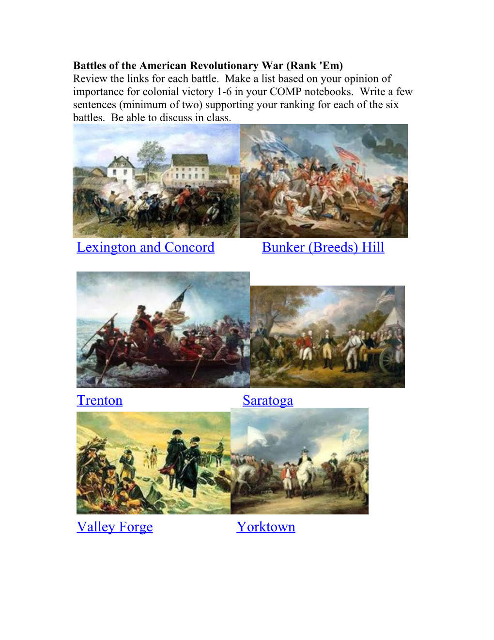 Major American Victories of the Revolutionary War