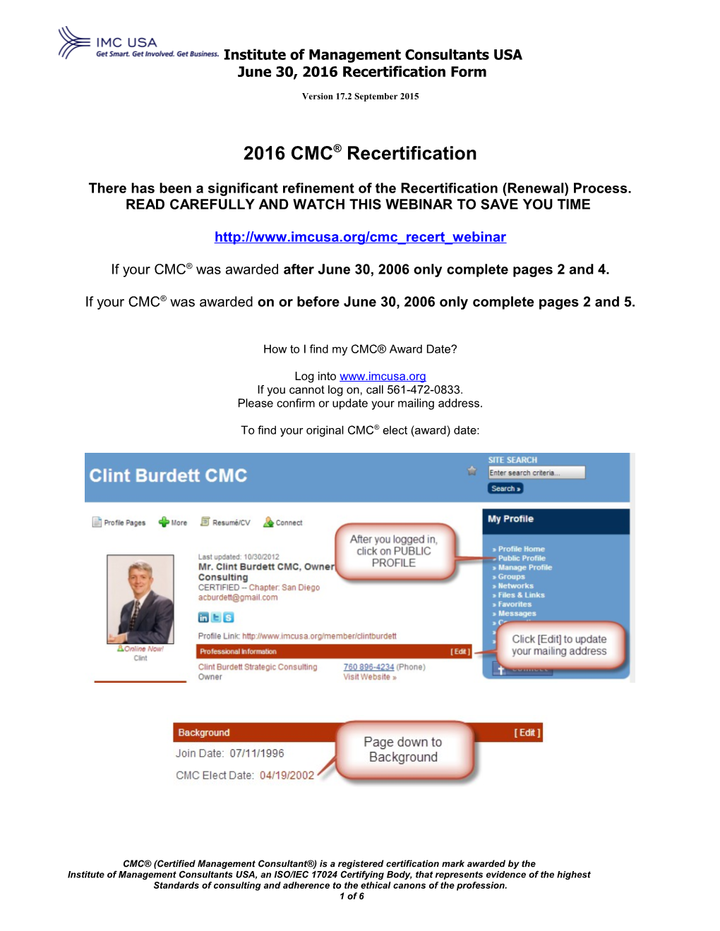 Proposed CMC Recertification Tracking Form