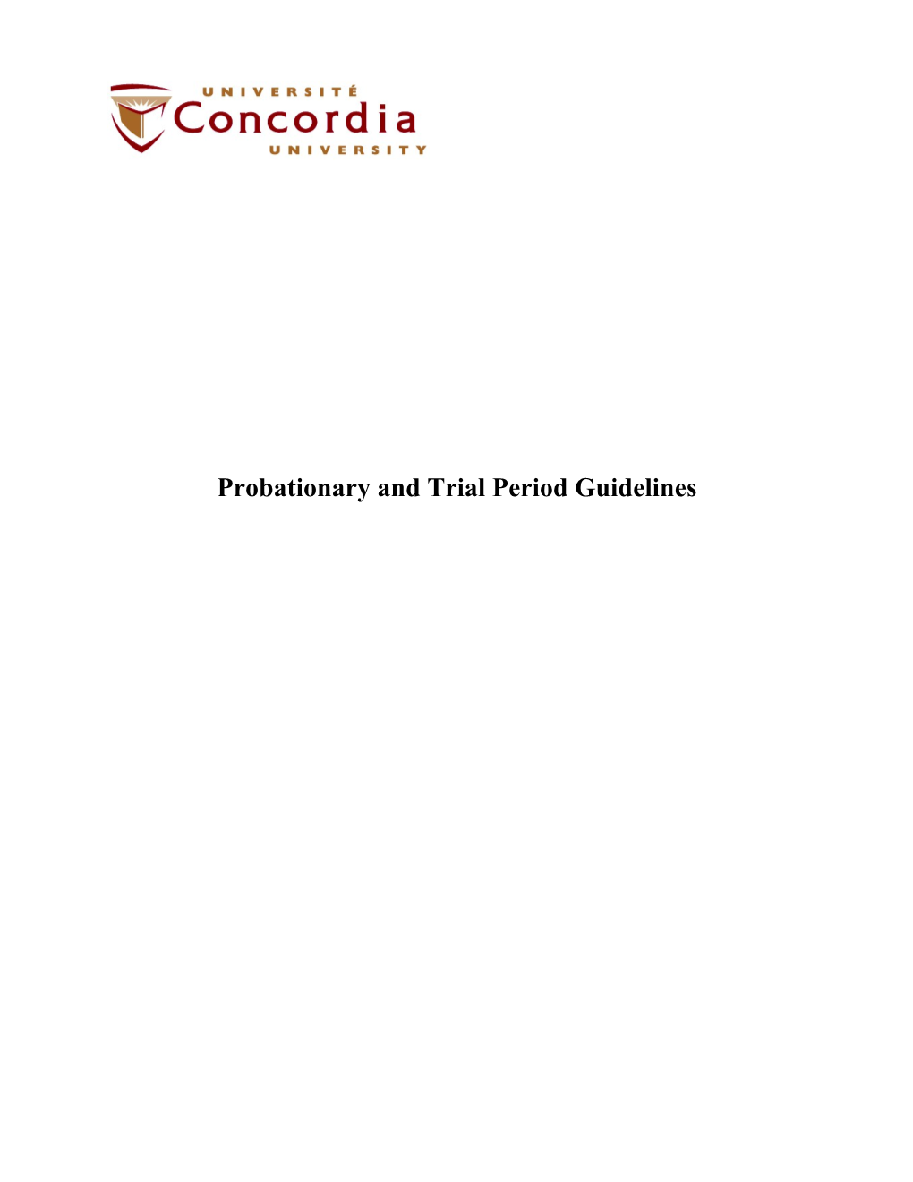 Probationary Period Guidelines