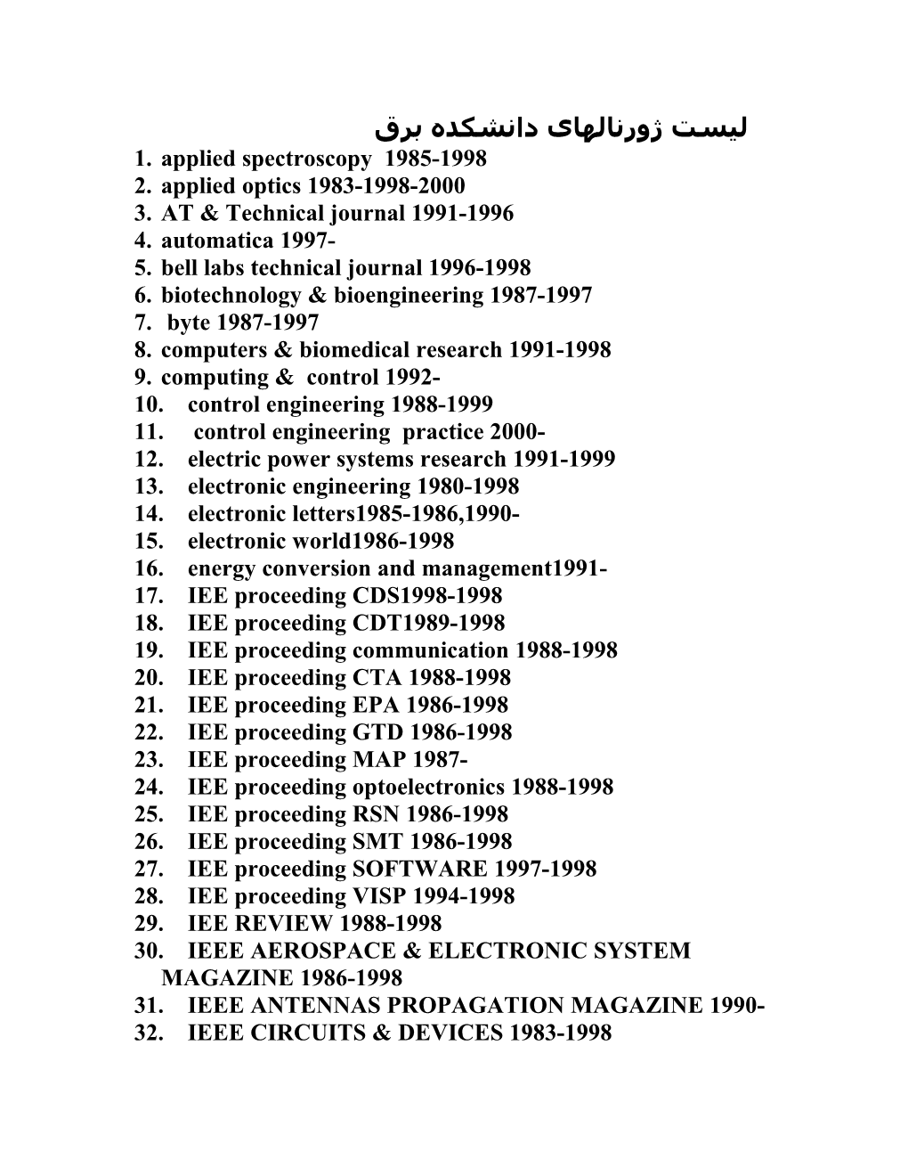Applied Spectroscopy 1985-1998