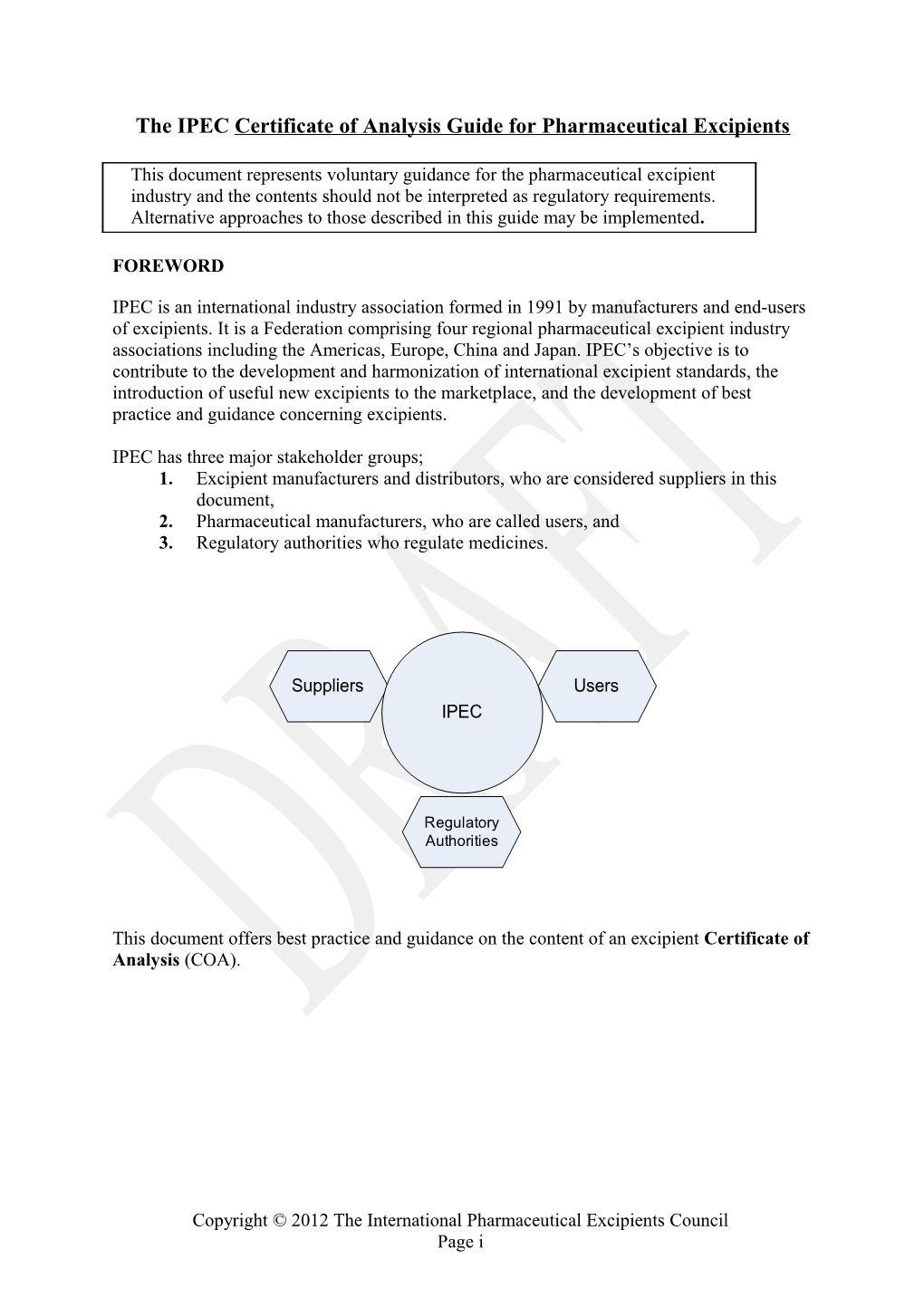 The IPEC Certificate of Analysis Guide for Pharmaceutical Excipients