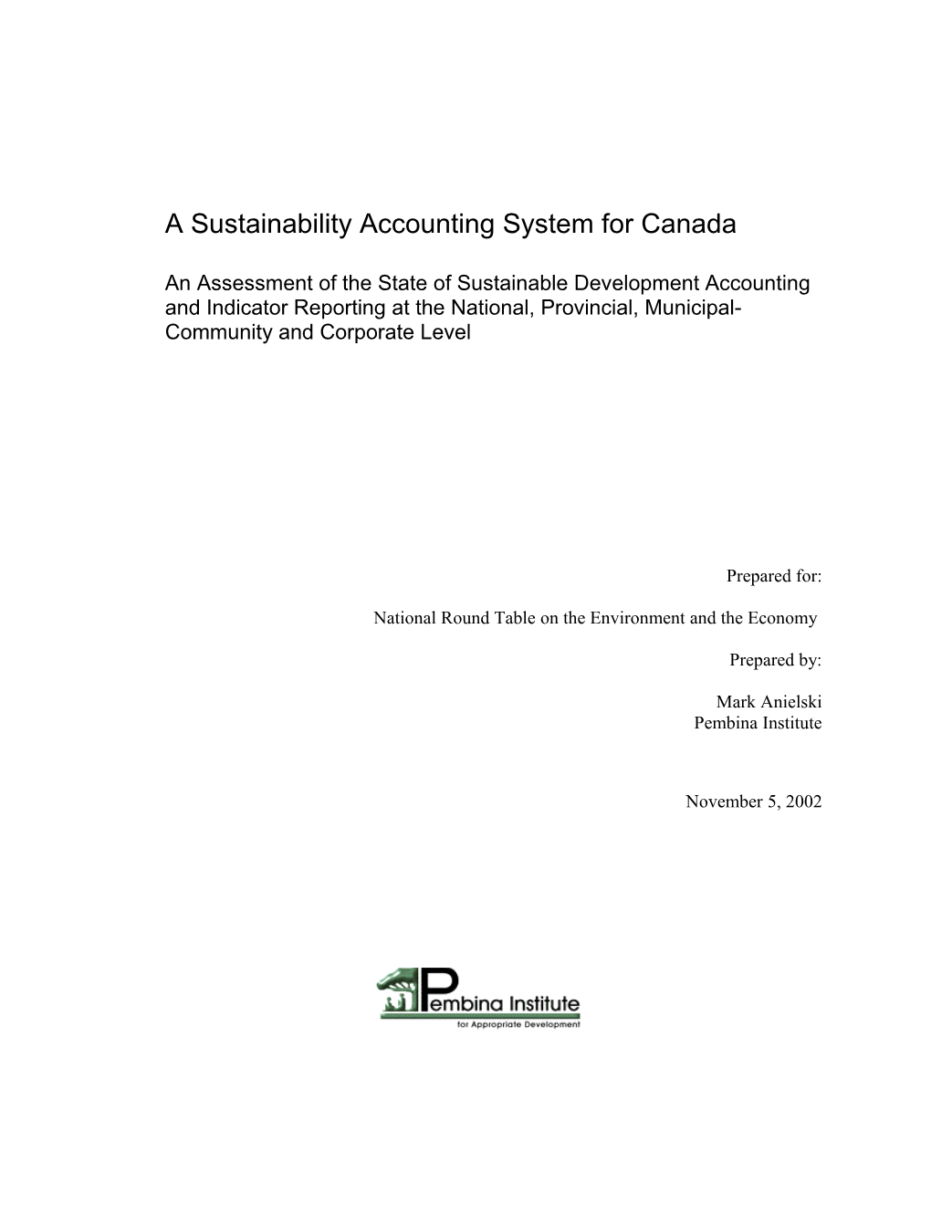 Canadian Sustainability Accounting