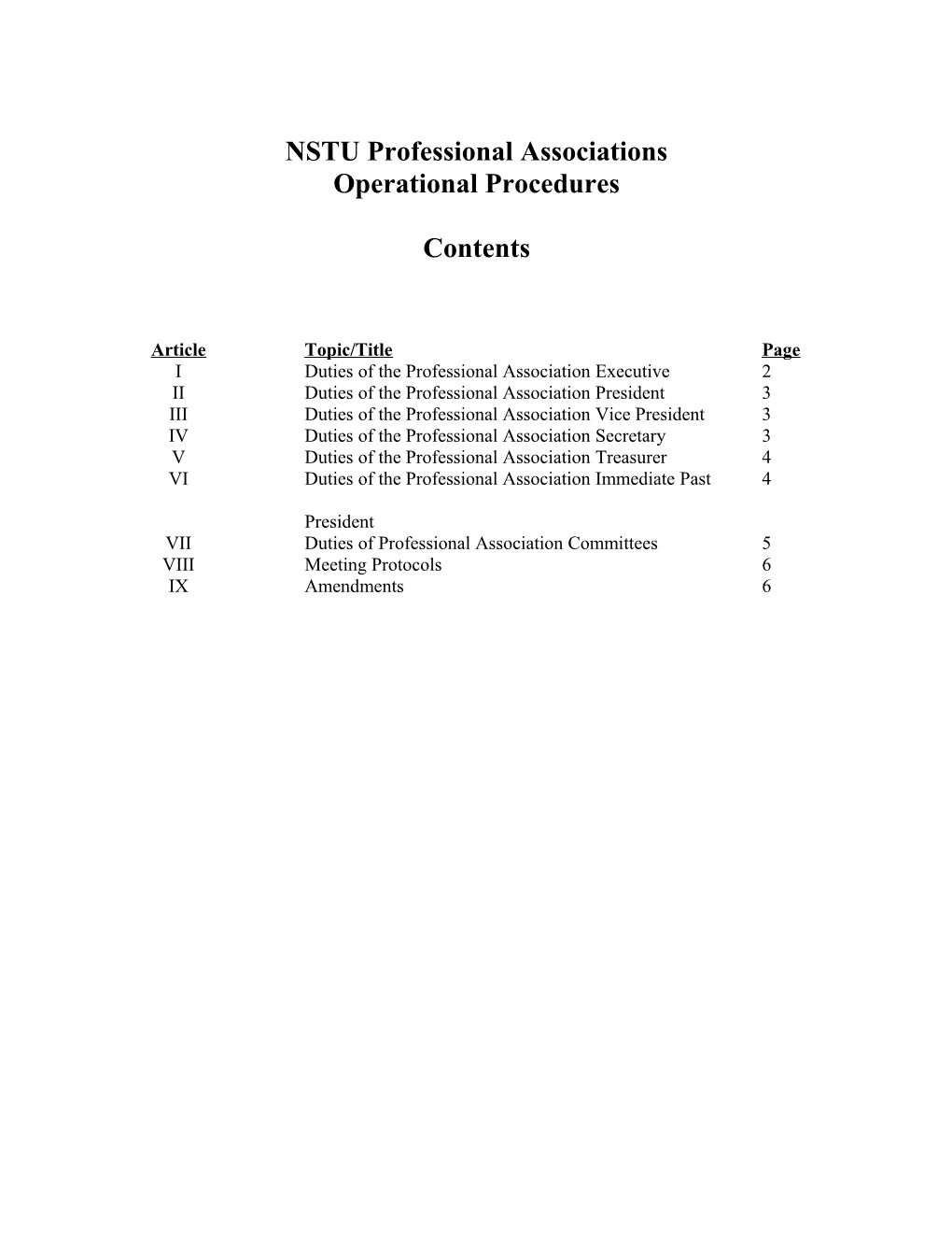 NSTU Professional Associations
