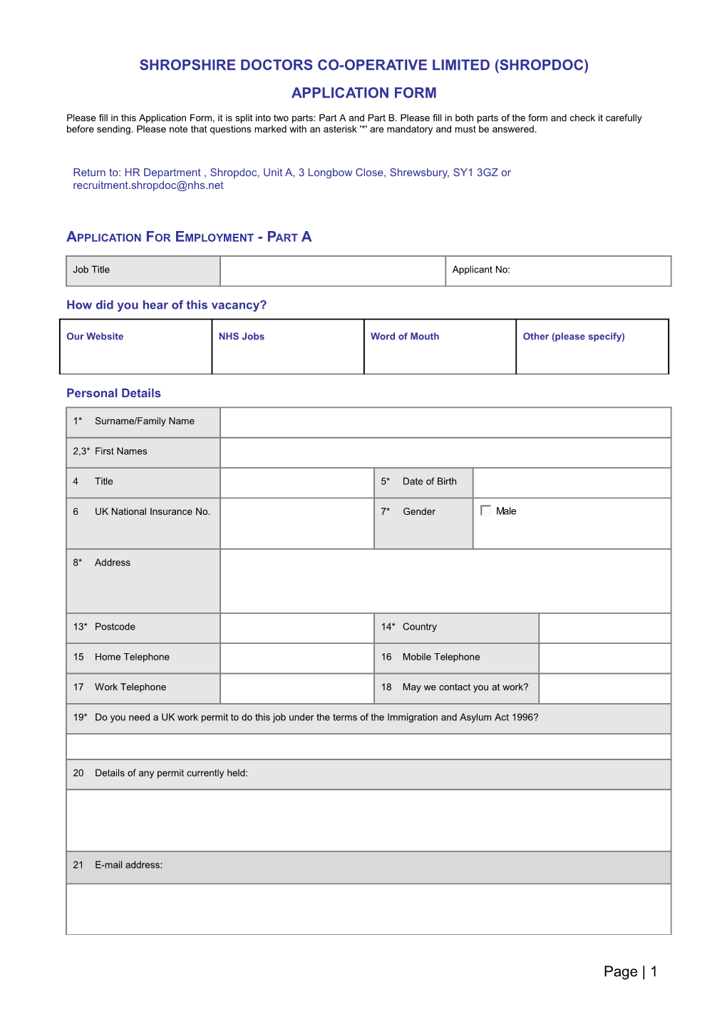 Shropshire Doctors Co-Operative Limited (Shropdoc)