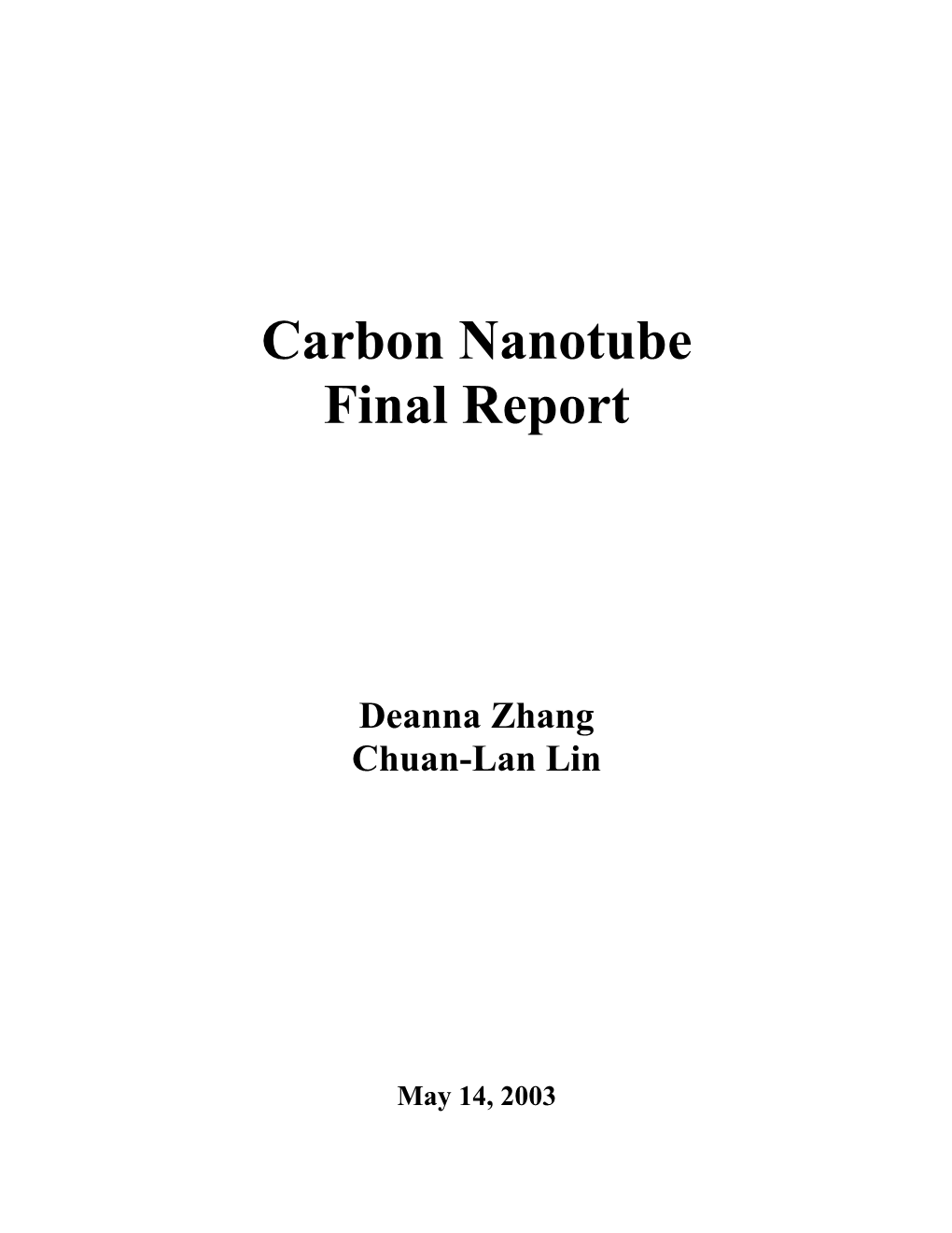 Applications of Carbon Nanotubes