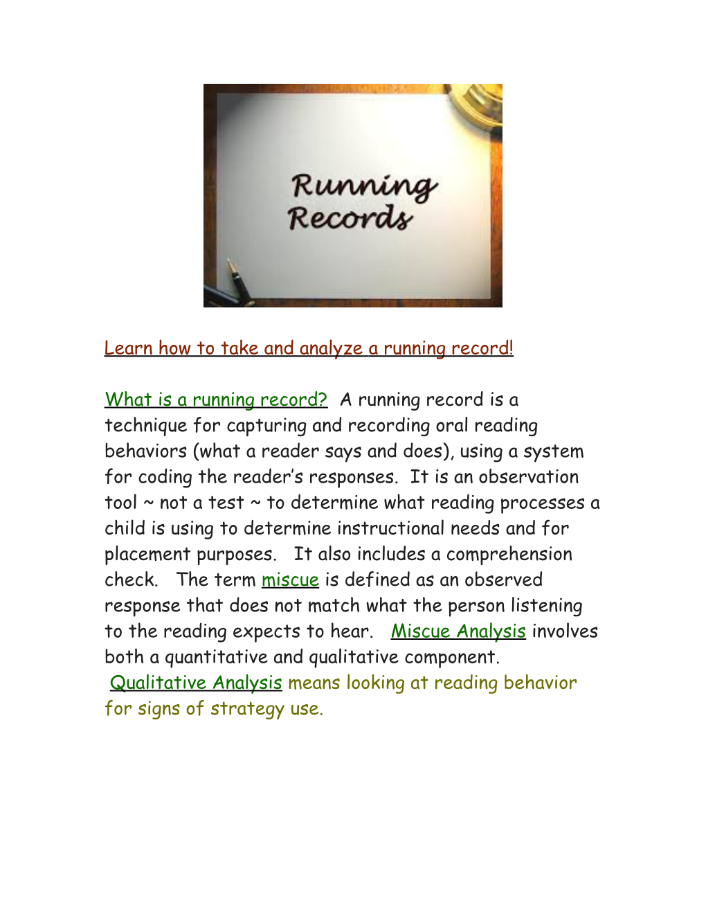 Learn How to Take and Analyzea Running Record!