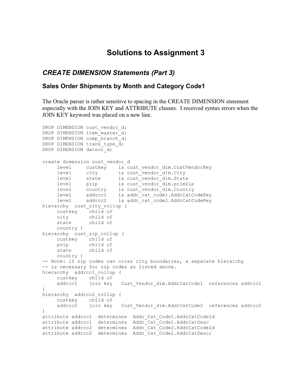 Solutions to Assignment 4