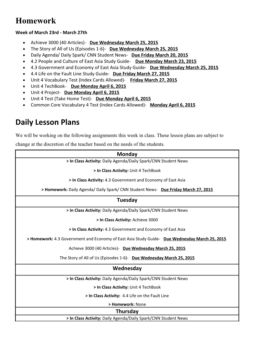 Achieve 3000 (40 Articles)- Due Wednesday March25, 2015