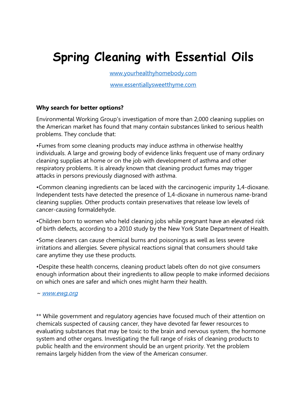 Spring Cleaning with Essential Oils