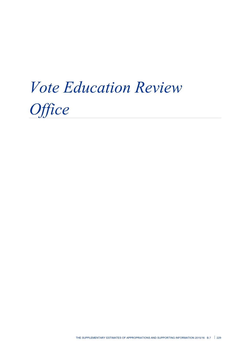 Vote Education Review Office - Supplementary Estimates of Appropriations 2015/16 - Budget 2016