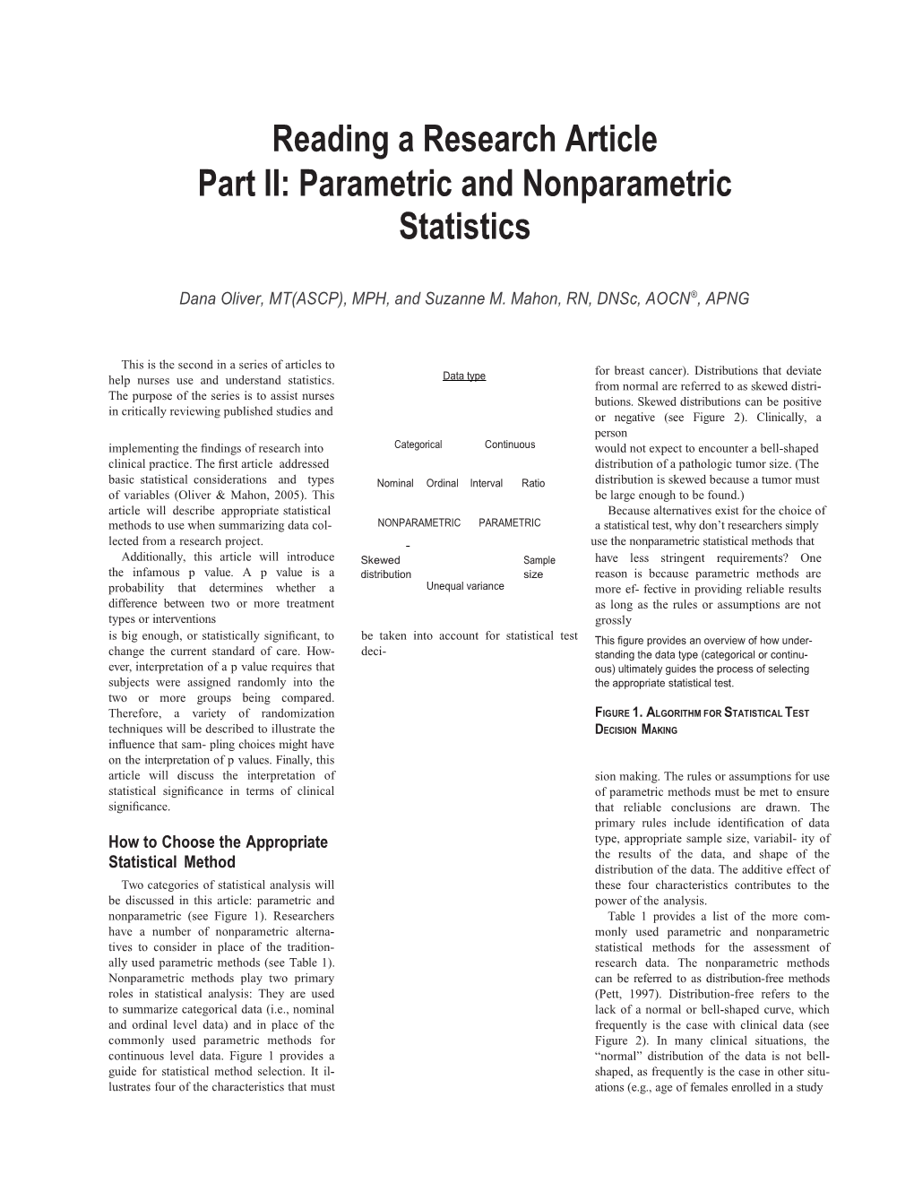 Partii:Parametricandnonparametricstatistics