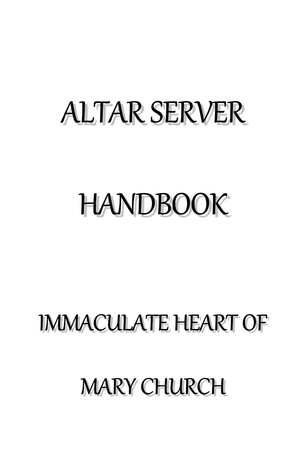 Altar Server Handbook