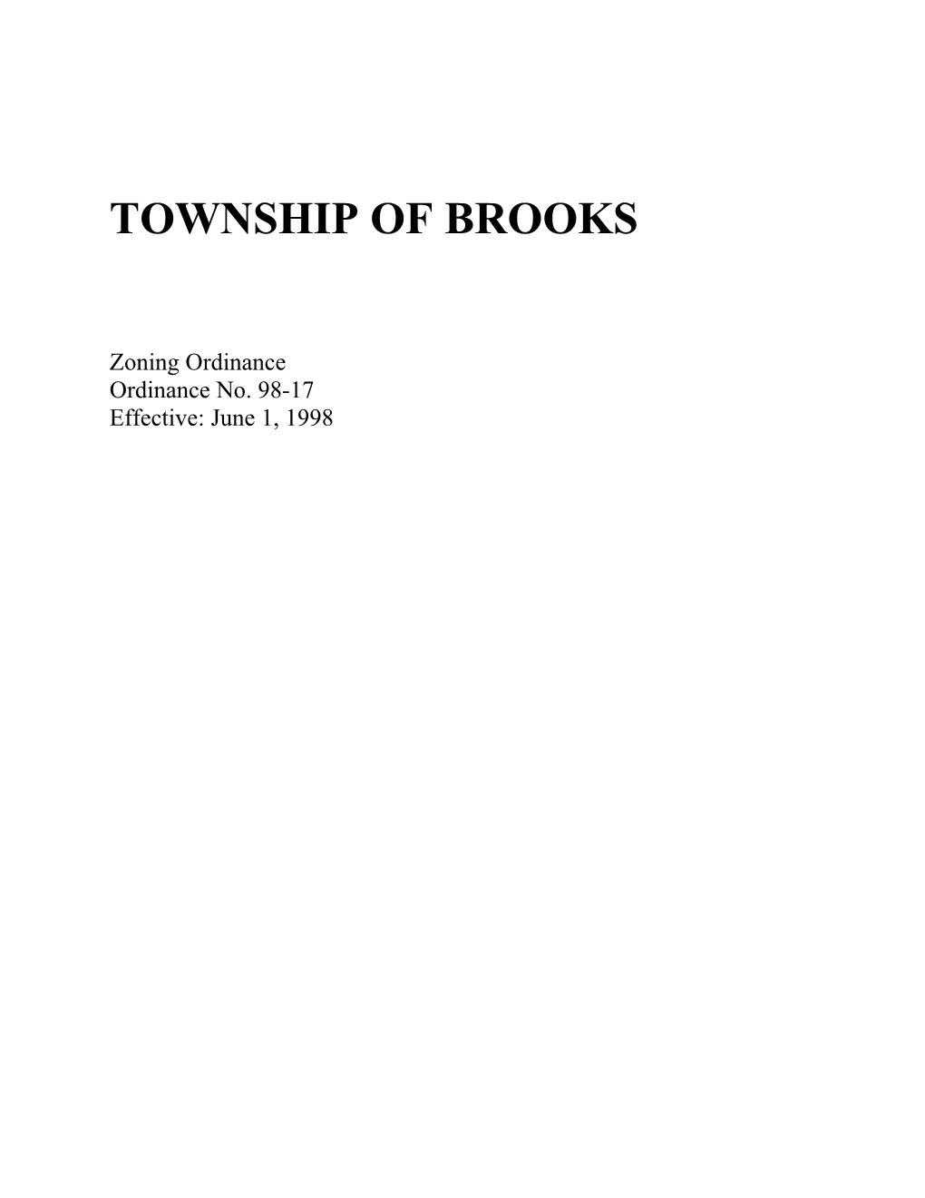 Township of Brooks