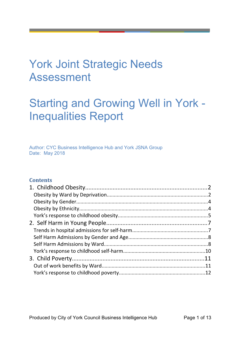 York Joint Strategic Needs Assessment