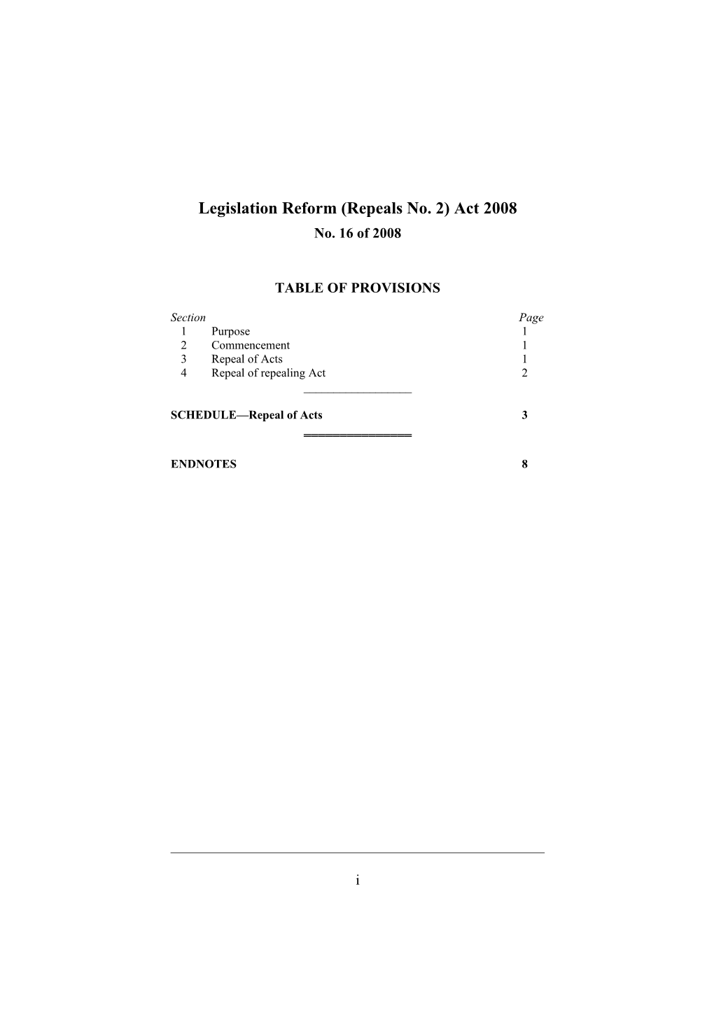Legislation Reform (Repeals No. 2) Act 2008