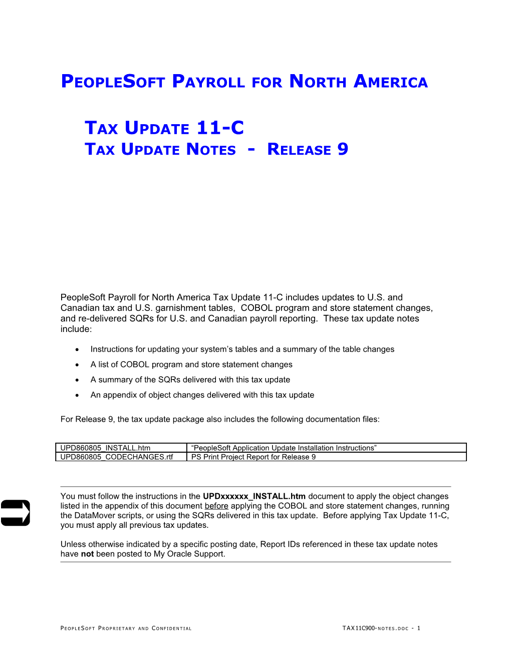 9.00 - Peoplesoft Payroll Tax Update 11-C