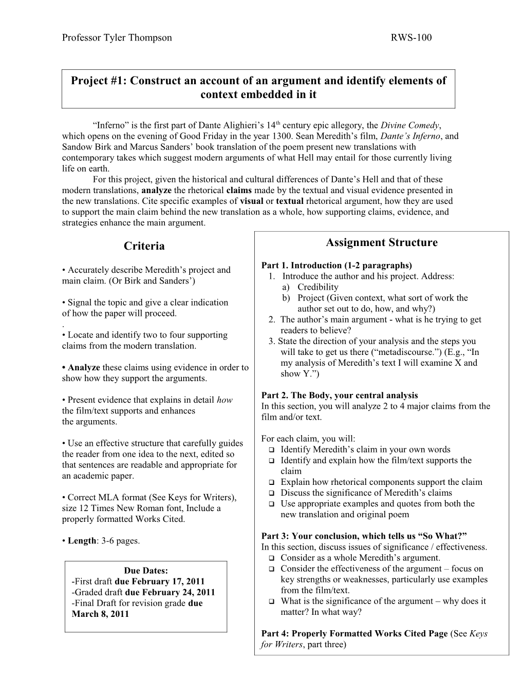 Assignment #1: Constructing an Account of an Argument