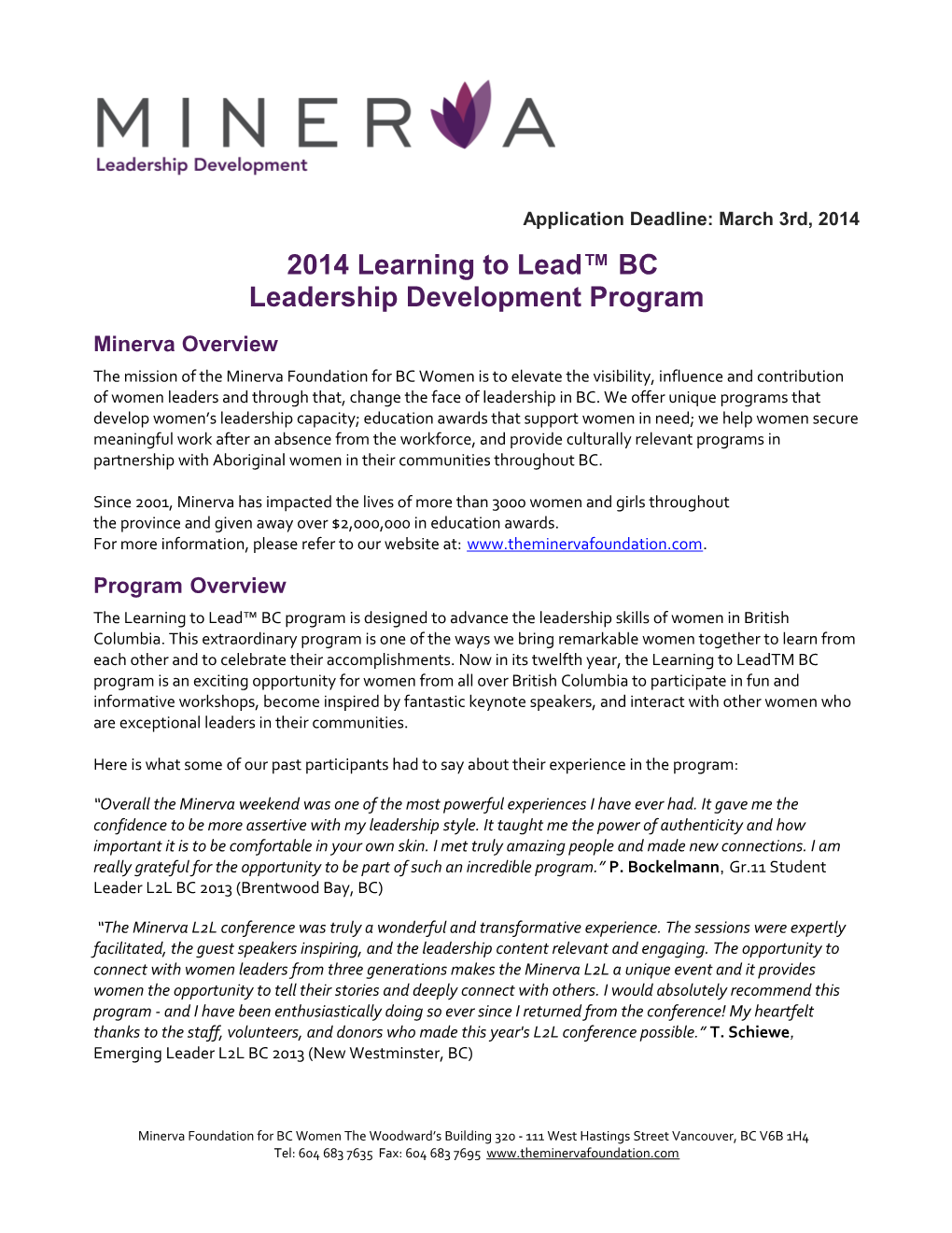 2014 Learning to Lead BC