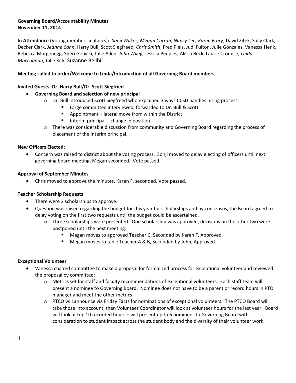 Governing Board/Accountability Minutes