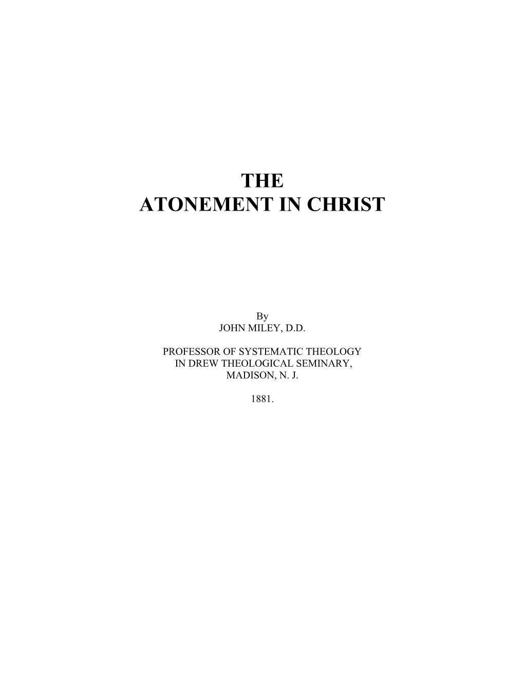 Atonement in Christ