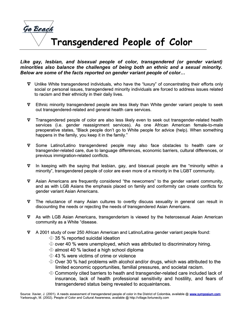 Transgendered People of Color