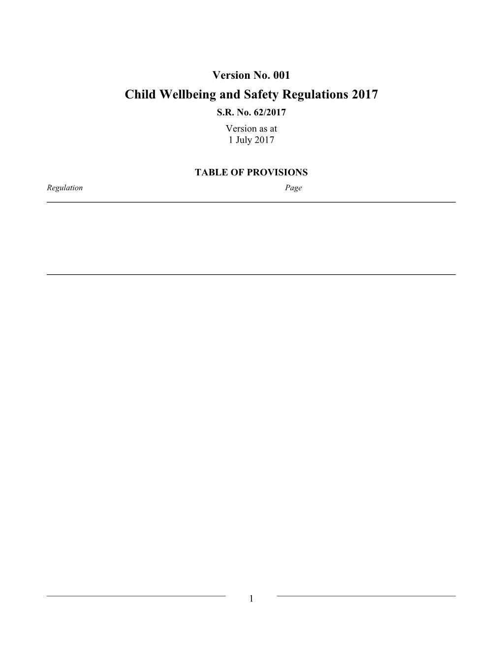 Child Wellbeing and Safety Regulations 2017