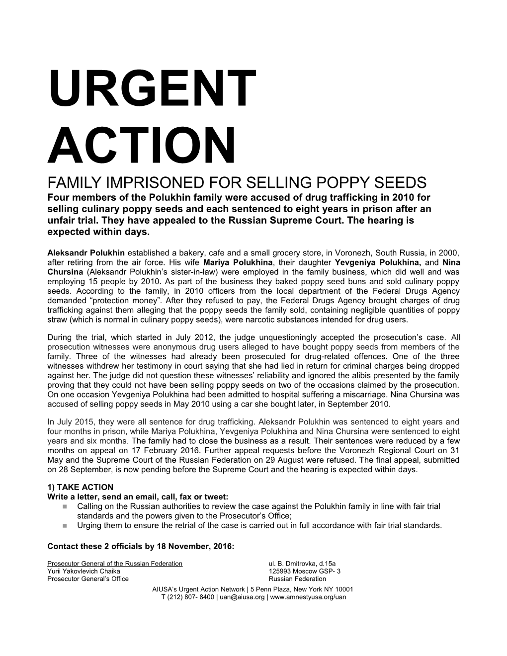 Family Imprisoned for Selling Poppy Seeds