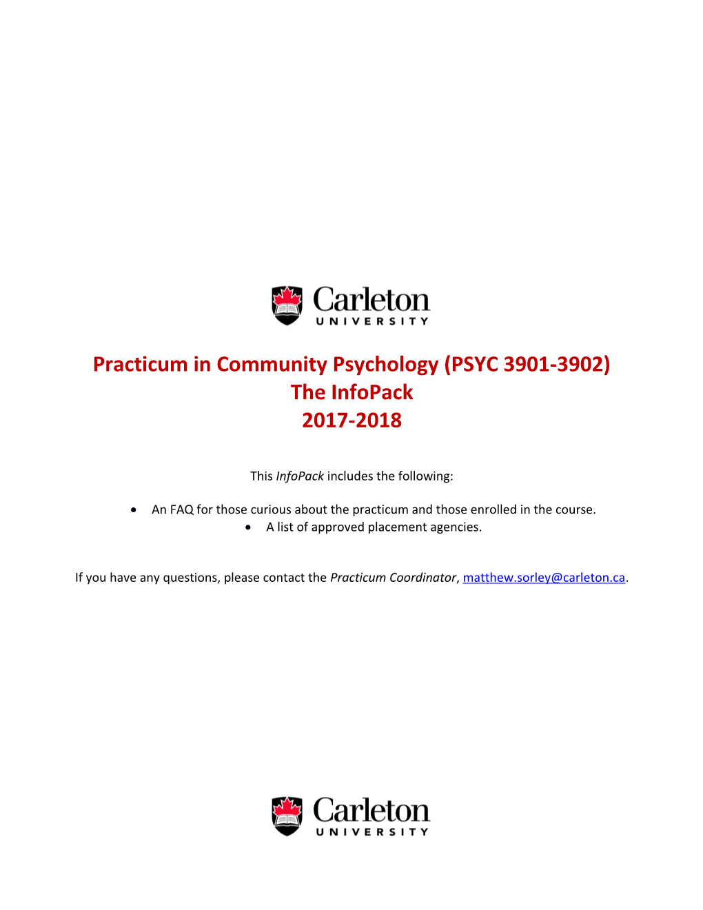 Practicum in Community Psychology(PSYC 3901-3902)