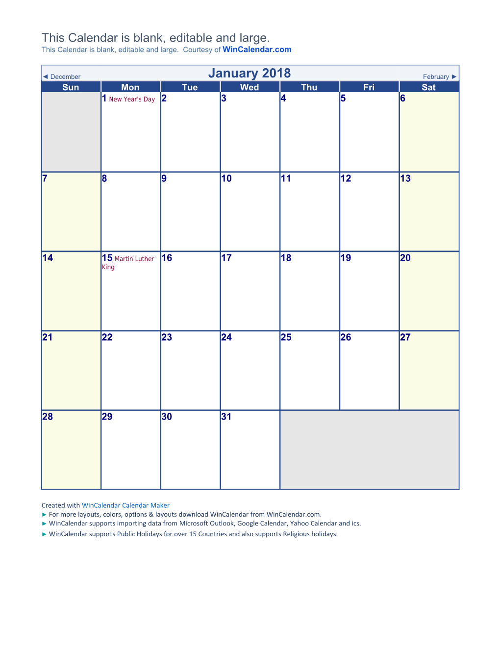 June 2018 US Calendar with Holidays