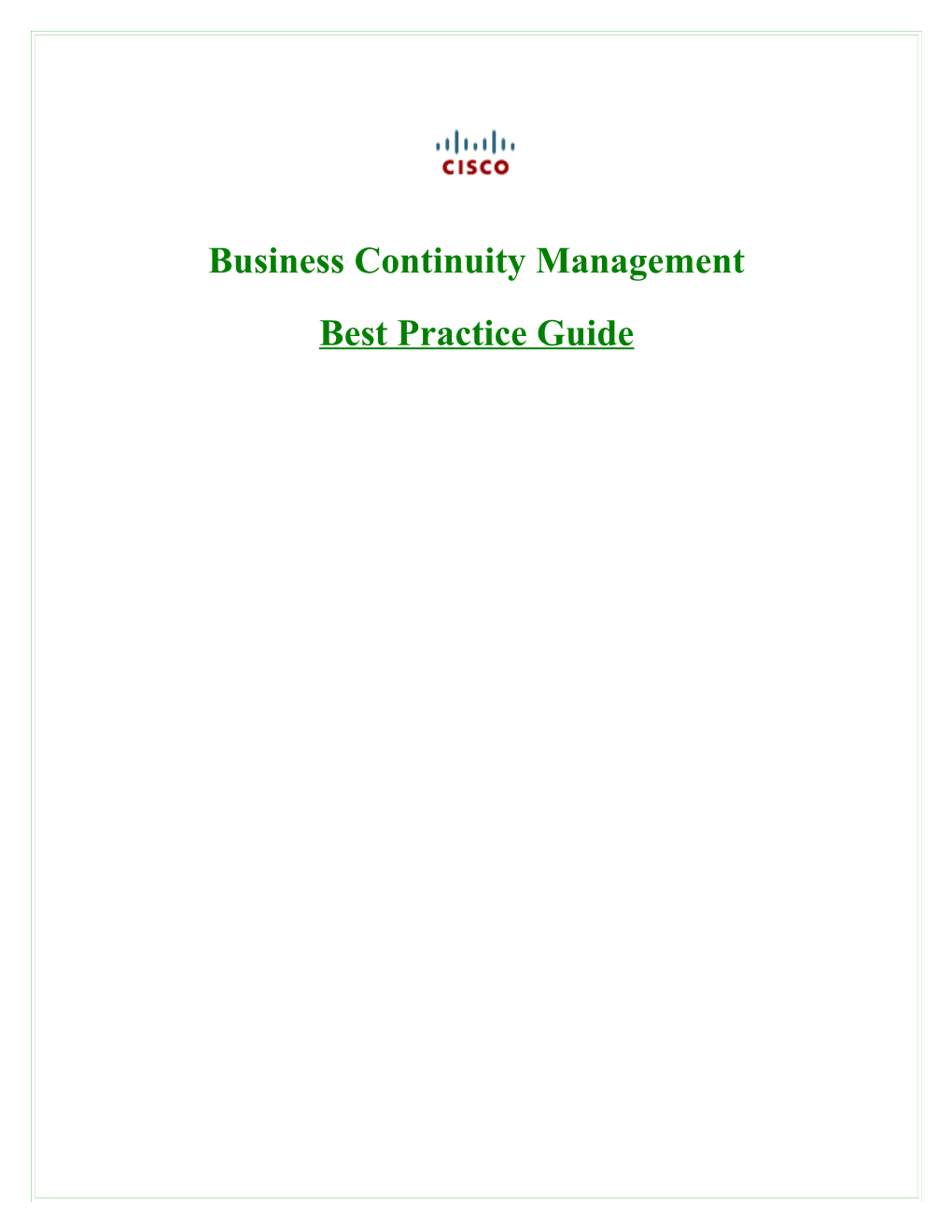 BCM Best Practice Guide