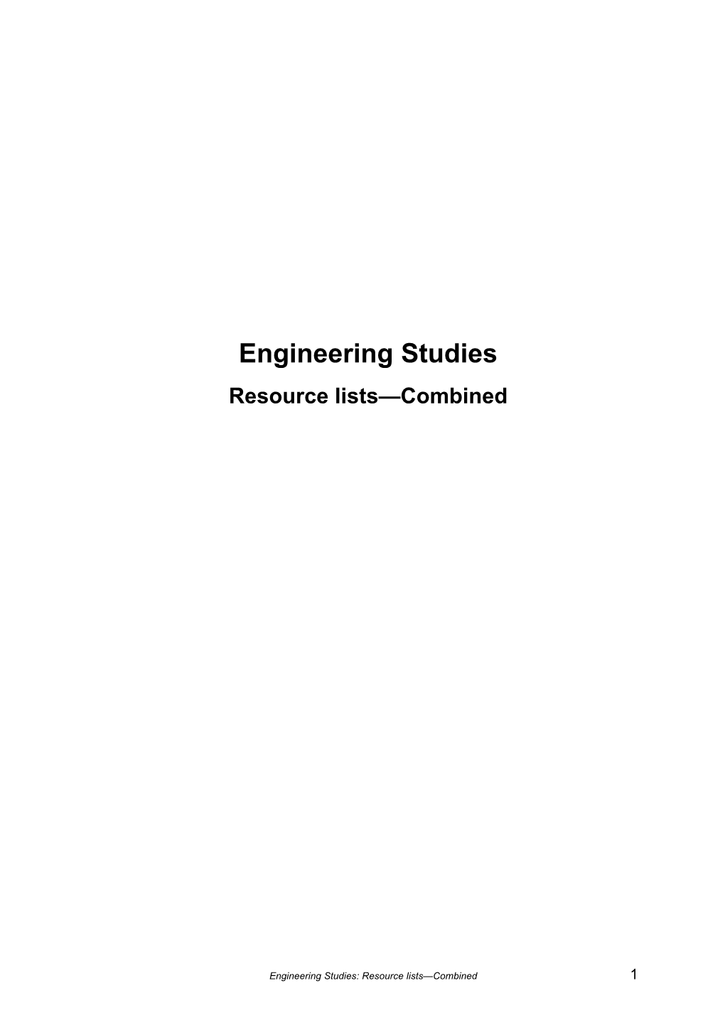 Engineering Studies