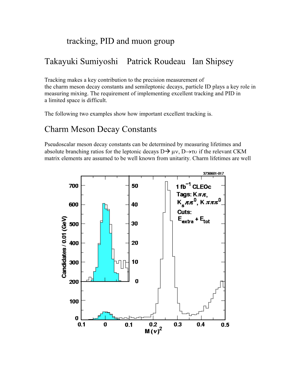 Contribution to the Tracking, PID and Muon Group I