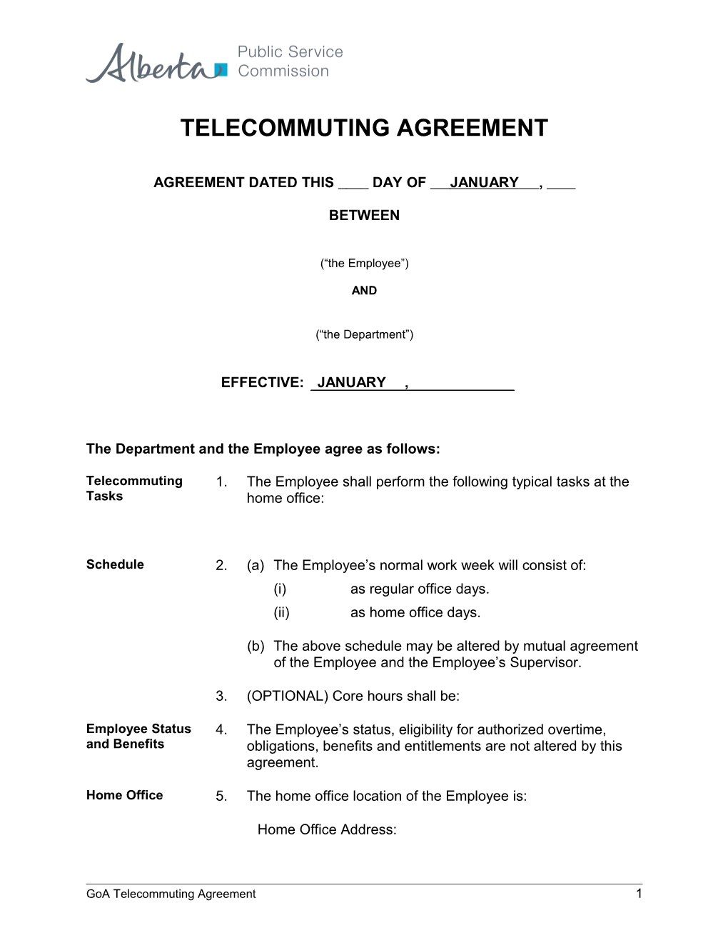 Goa Telecommuting Agreement