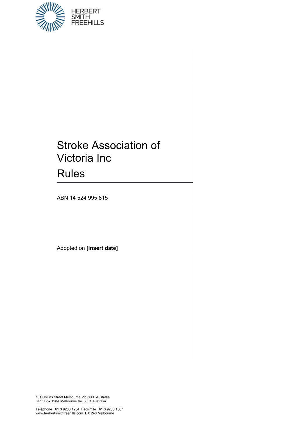 Stroke Association of Victoria Constitution