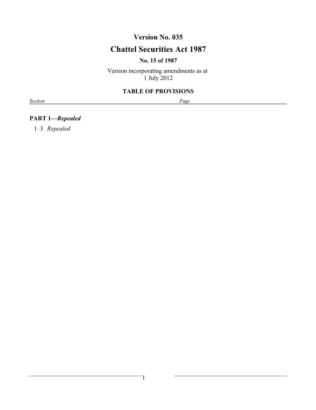 Chattel Securities Act 1987