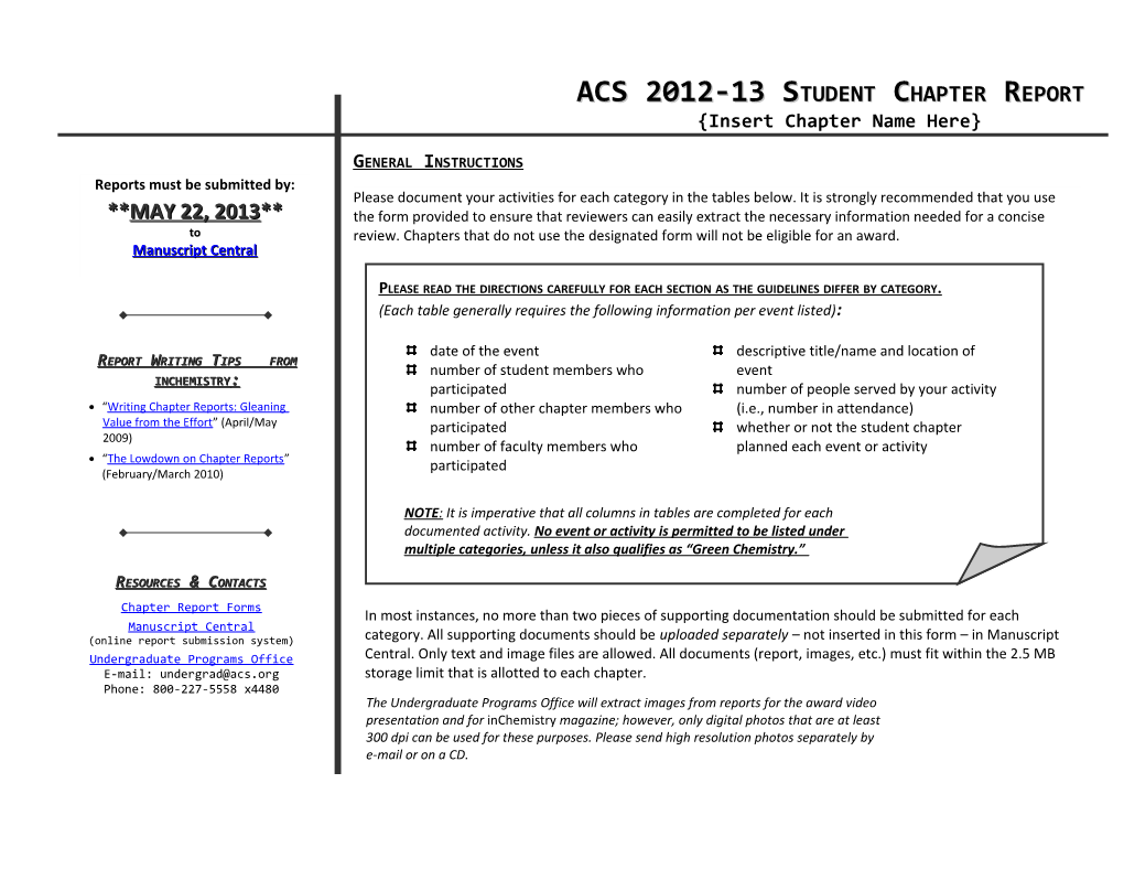 Acs 2010-11 Student Chapter Report