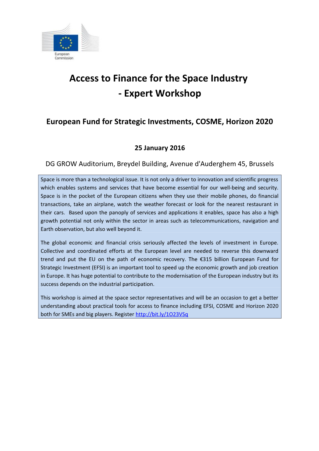 Access to Financefor the Space Industry