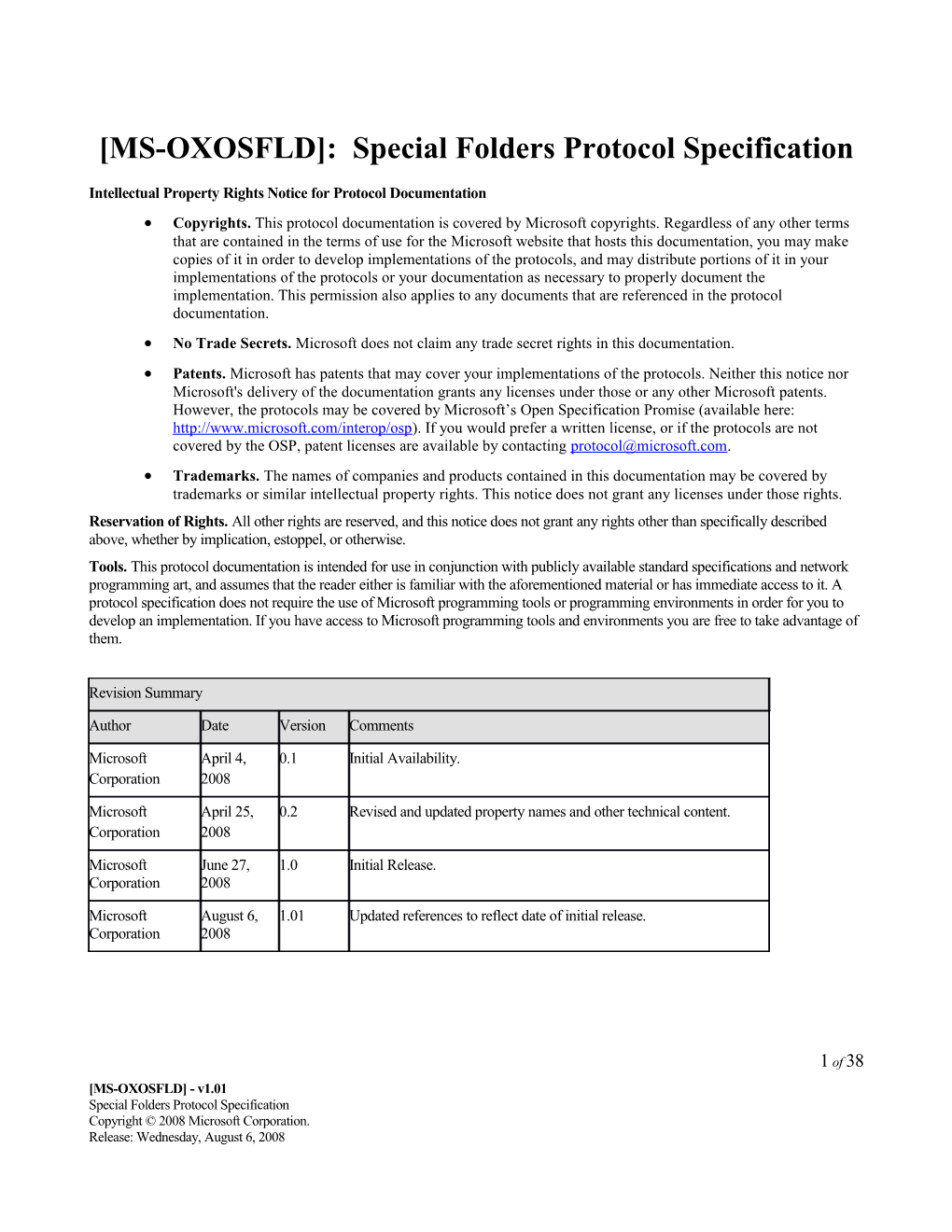 MS-OXOSFLD : Special Folders Protocol Specification