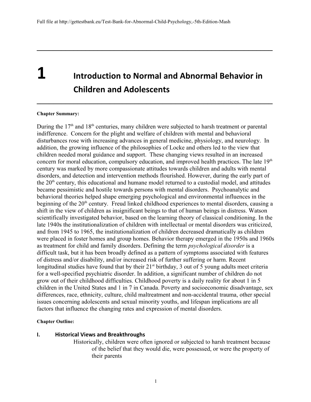 1Introduction to Normal and Abnormal Behavior in Children and Adolescents