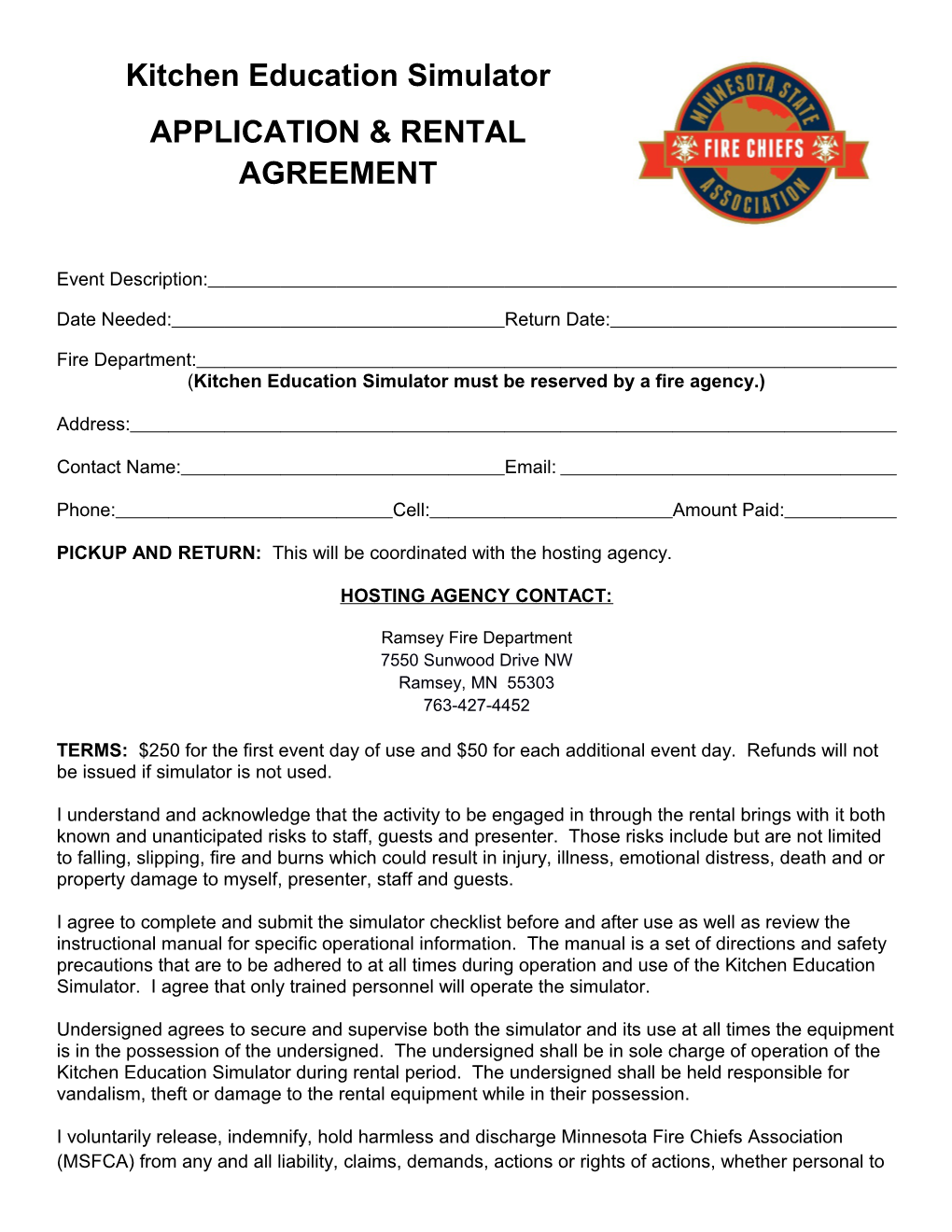 Application & Rental Agreement