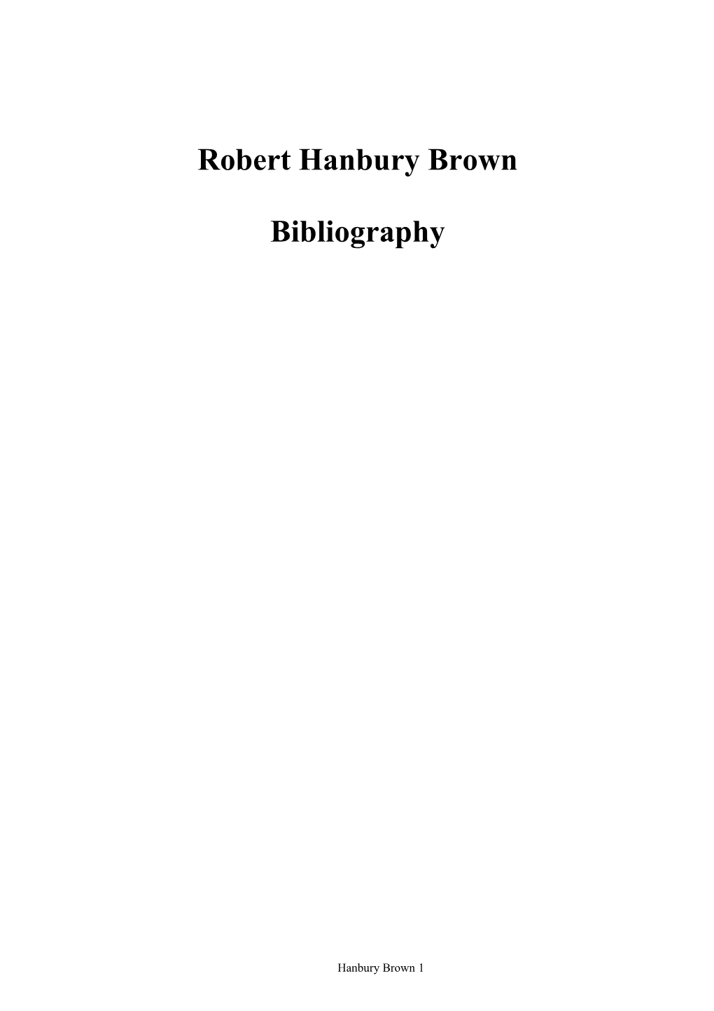 Robert Hanbury Brown