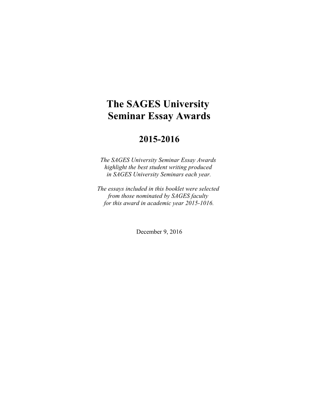 The SAGES University