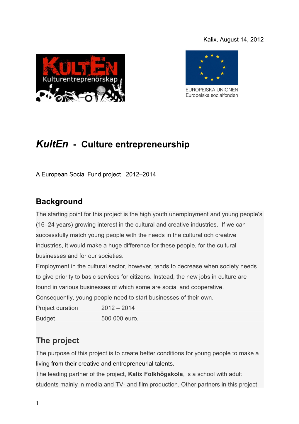 Kulten - Culture Entrepreneurship