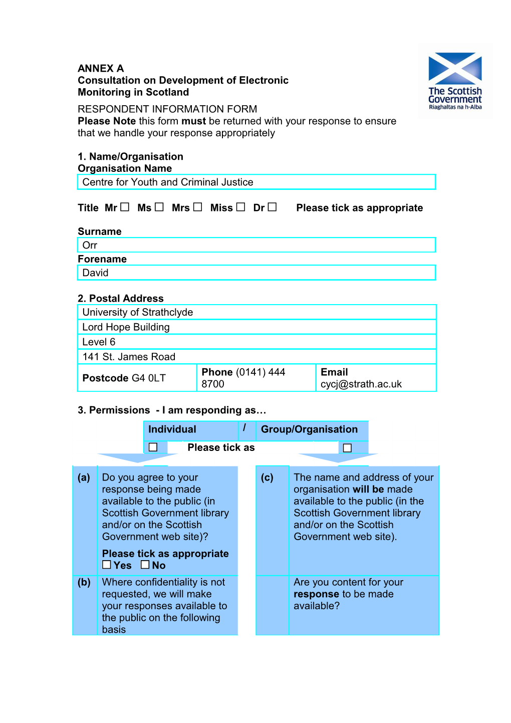 Monitoring in Scotland