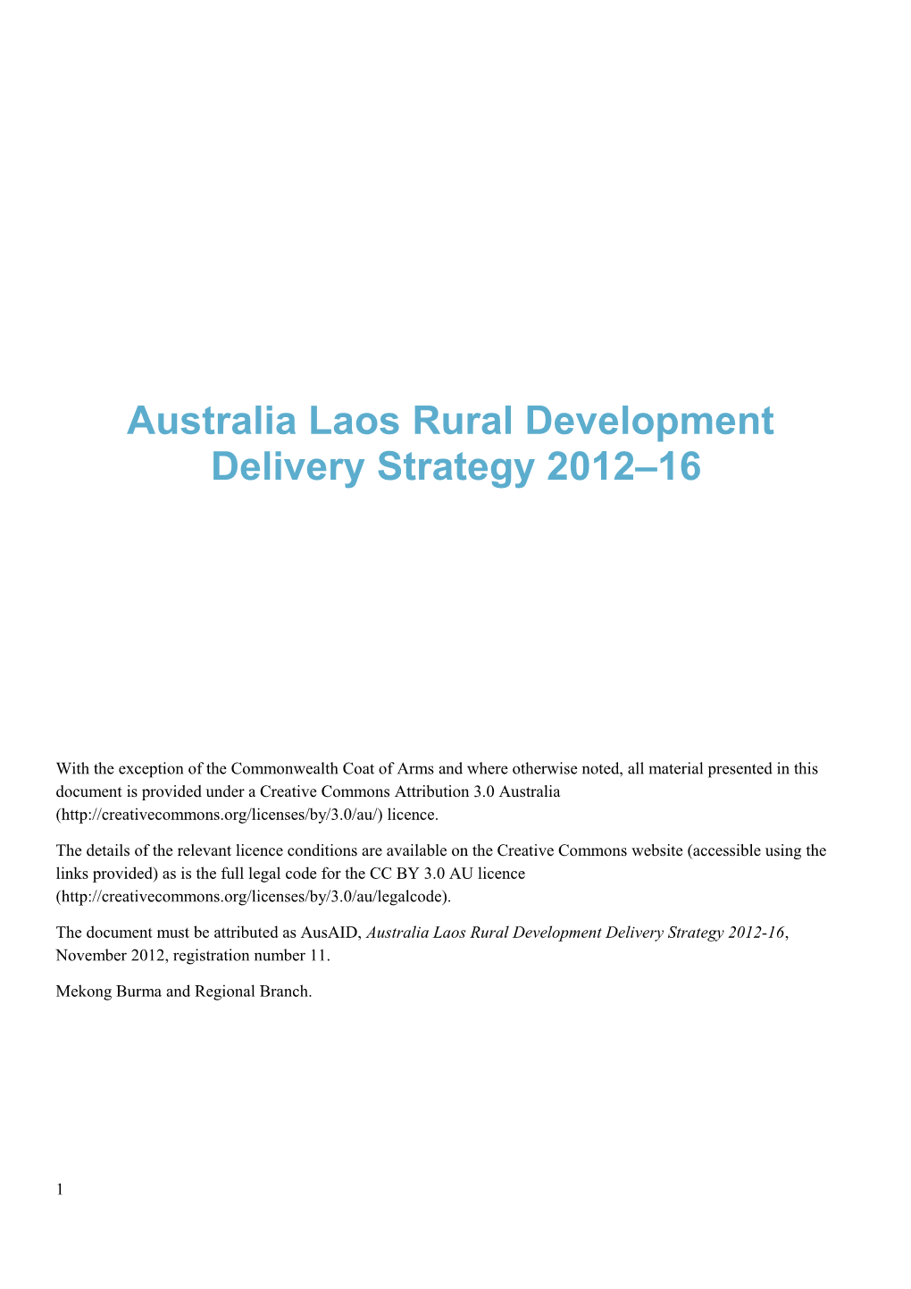Australia Laos Rural Development Delivery Strategy 2012 16