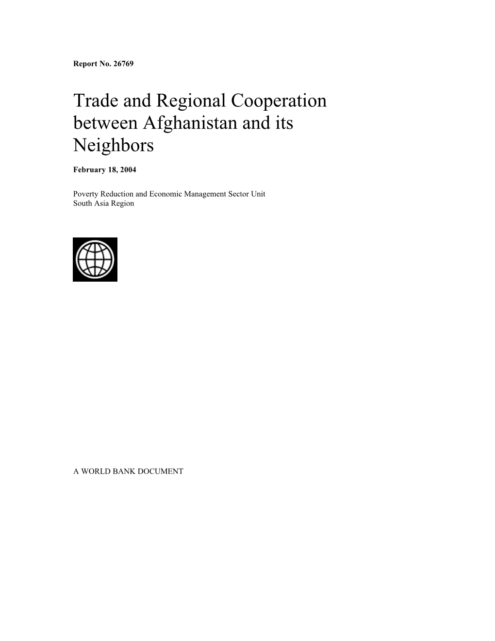 Trade and Regional Cooperation