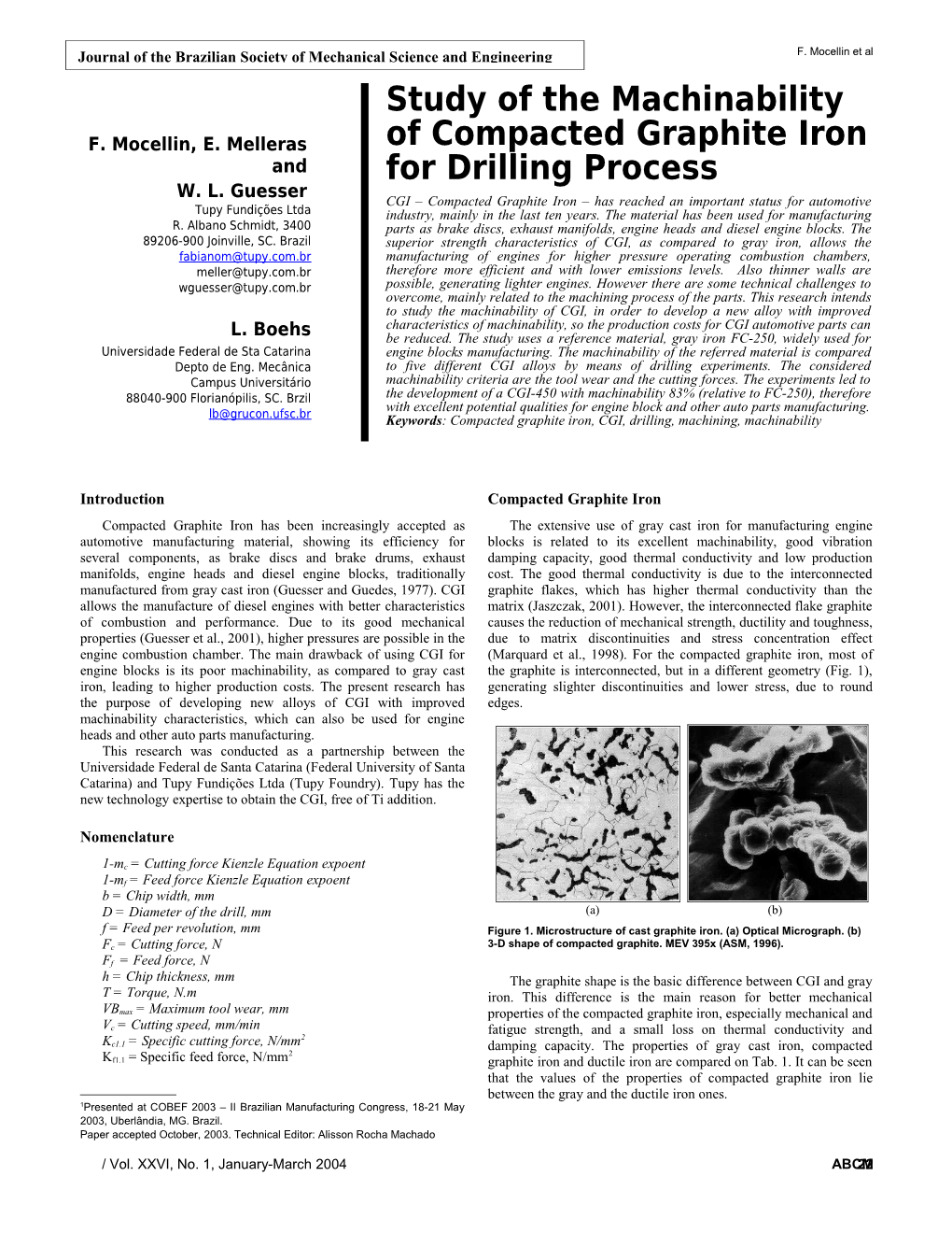 Study of the Machinability of Compacted Graphite Iron for Drilling Process