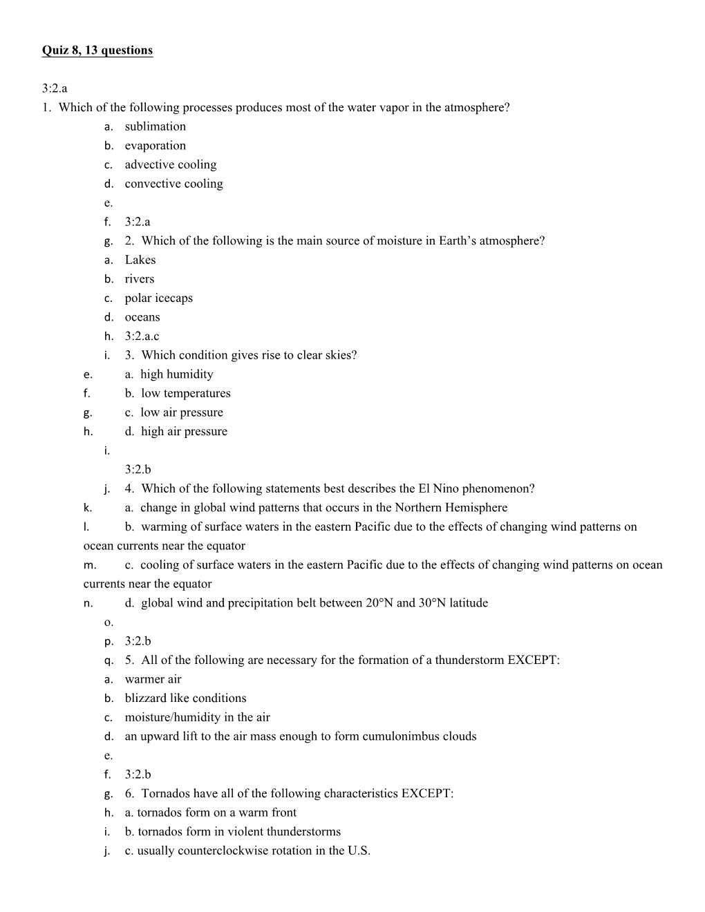 Quiz 8, 13 Questions